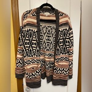 Lucky Brand Aztec Print Cardigan